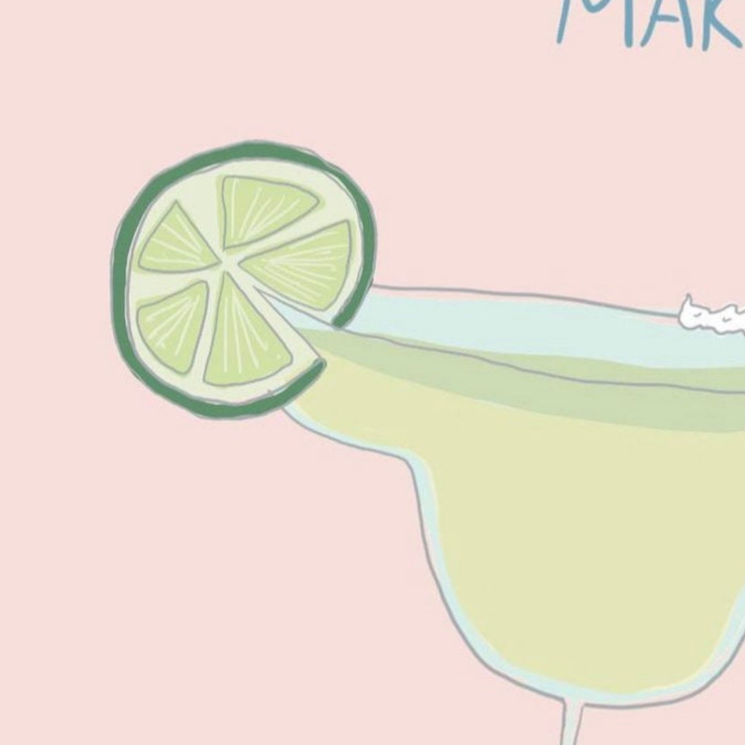Gimme One Margarita Cocktail A4 Art Print