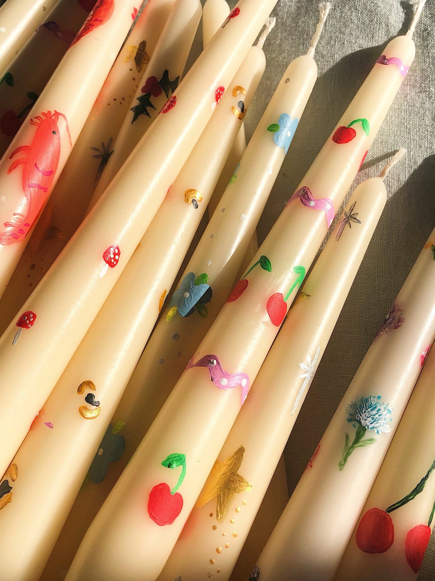 Hand painted leopard print taper candle