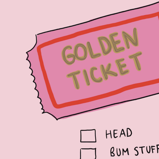 Naughty Golden Ticket Valentine's Day Card