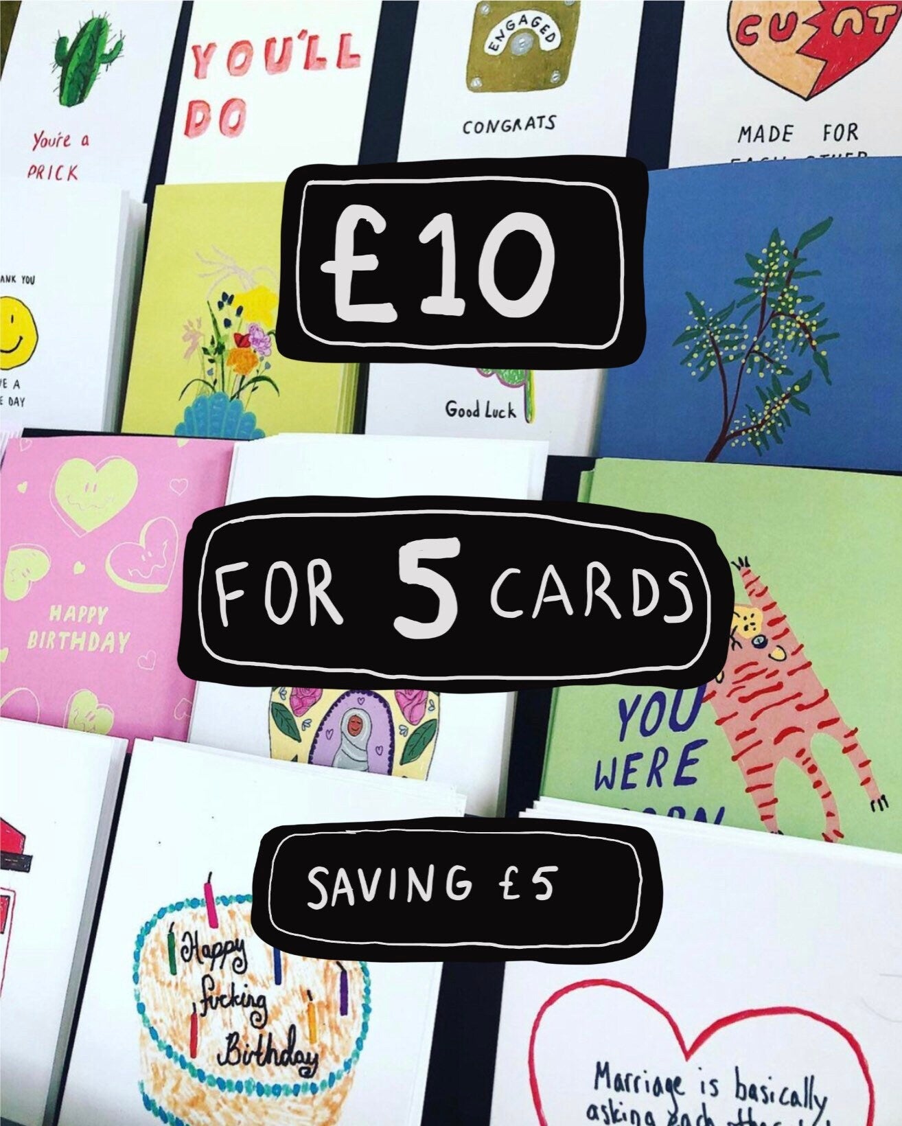 Pick n Mix Pack of 5 cards. Bundle of greetings cards. Pick any 5 cards. Shop and save. Hand drawn. Illustration. Small business. Christmas