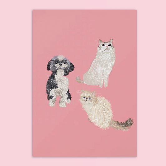 3 Pet Portrait A4 Print