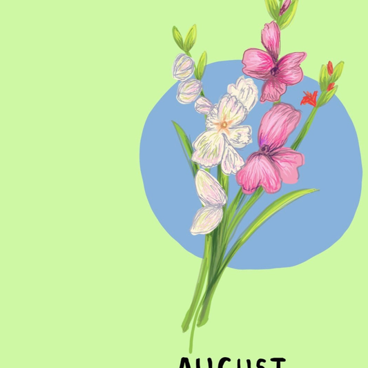 August Birth Flower Birthday Card