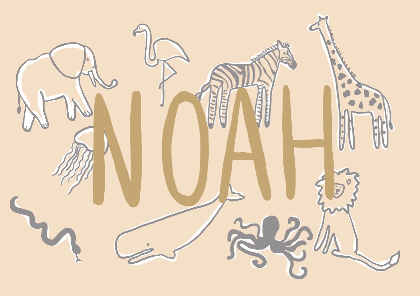 Personalised Baby Name A4 Art Print