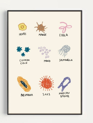 Virus Illustration A4 Art Print