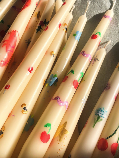 Hand painted leopard print taper candle