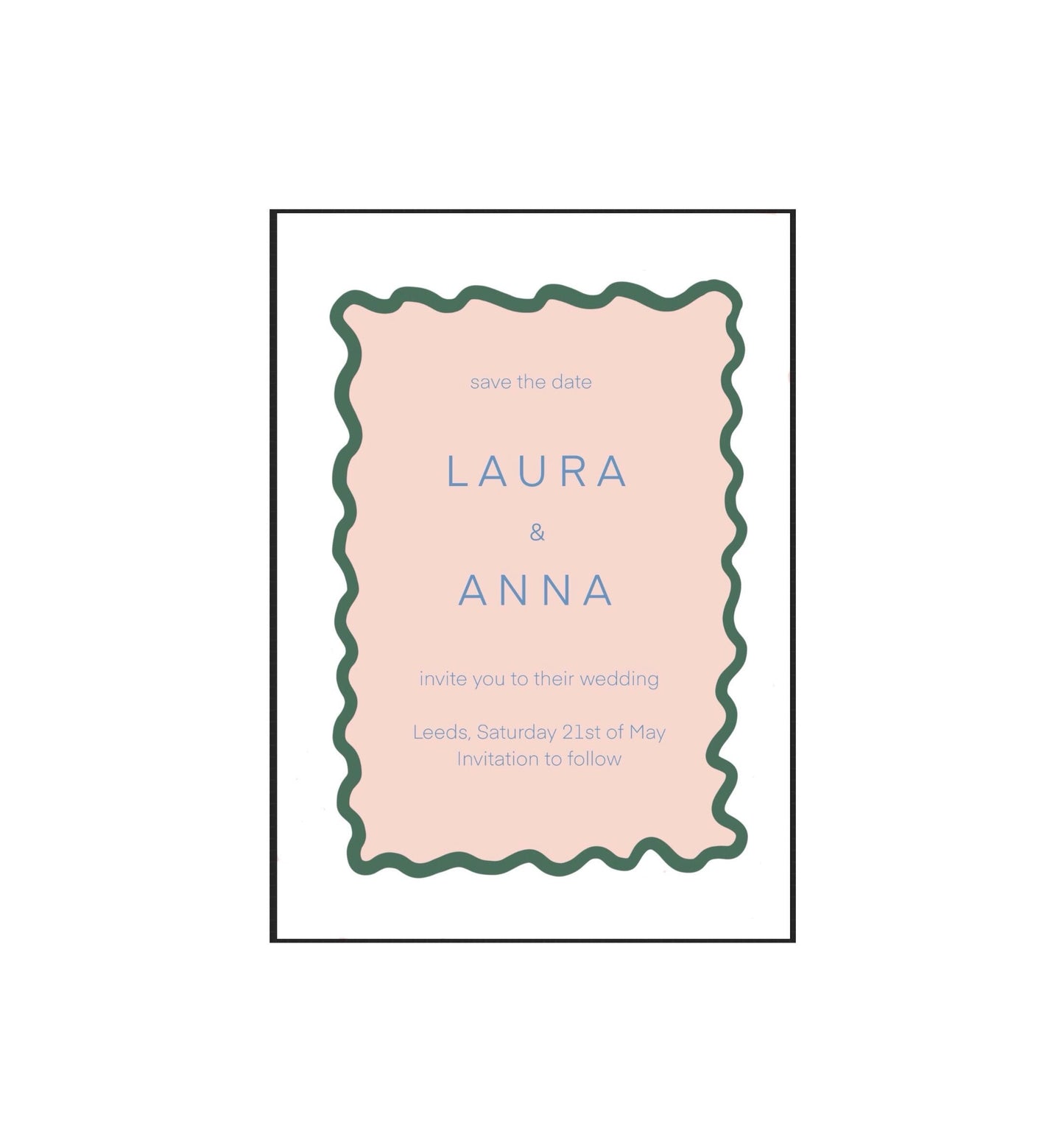 10 x Romantic save the date wedding cards