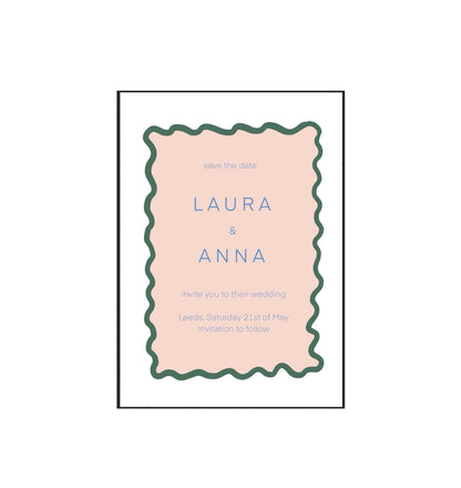 10 x Romantic save the date wedding cards