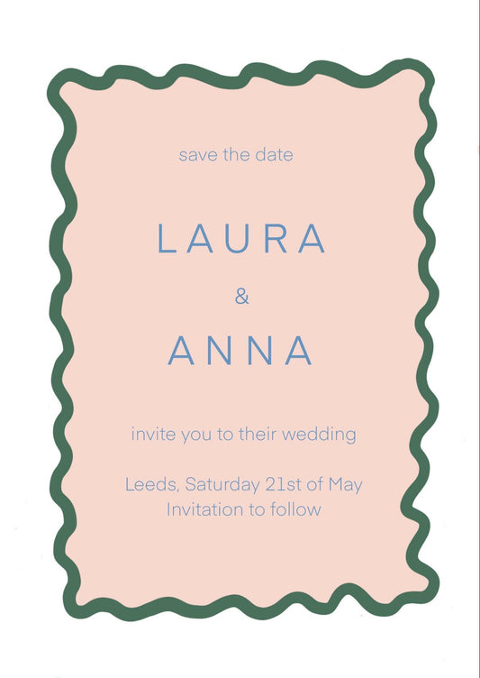 10 x Romantic save the date wedding cards