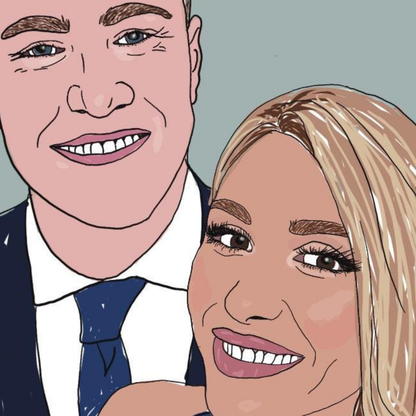 Custom Couple Portrait A4 Art Print