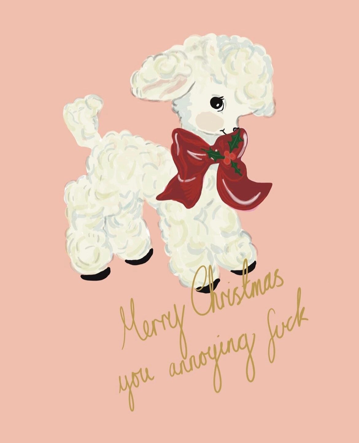 Cute Lamb Christmas Card