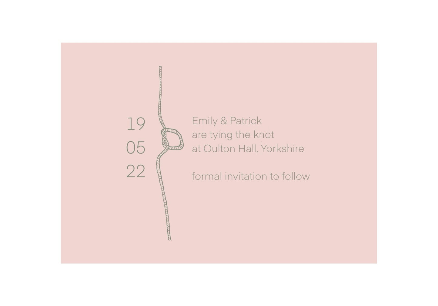 10 x Tying the Knot save the date wedding card