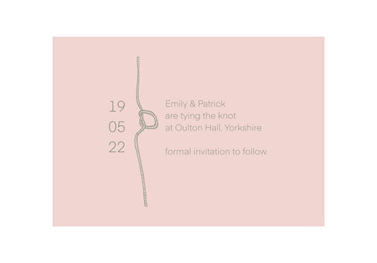 10 x Tying the Knot save the date wedding card