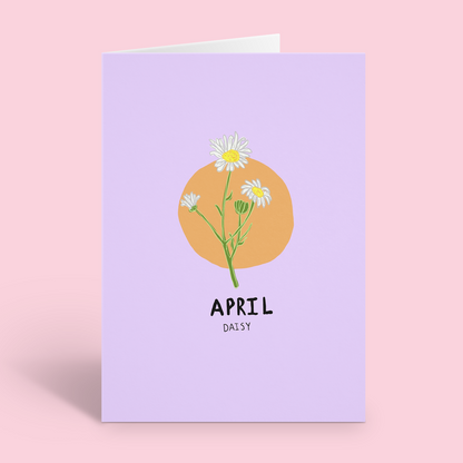 April Birthday Birth Flower Card
