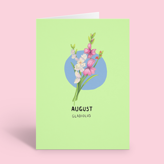 August Birth Flower Birthday Card