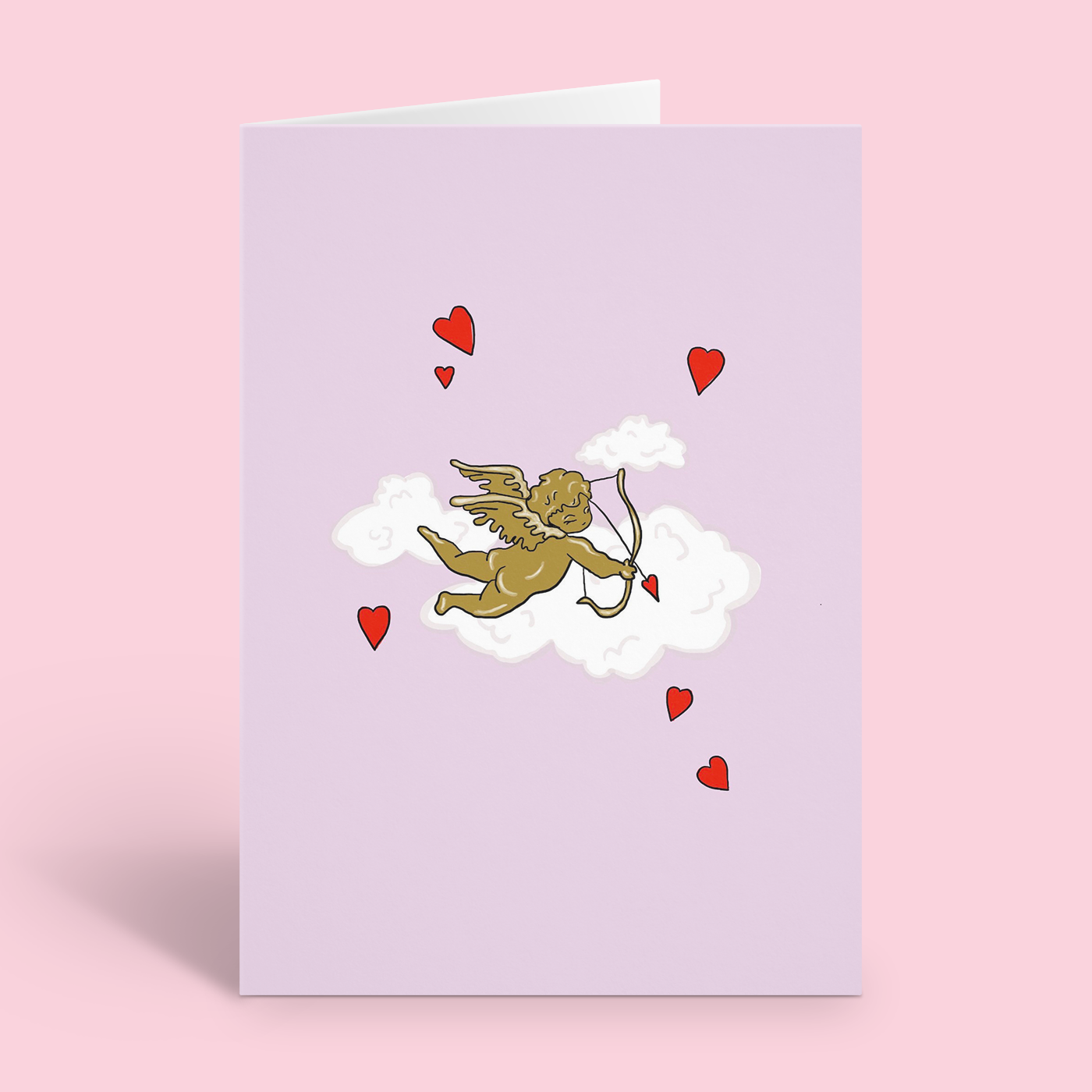 Solid Gold Cupid Valentines Love Card