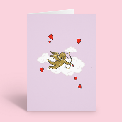 Solid Gold Cupid Valentines Love Card