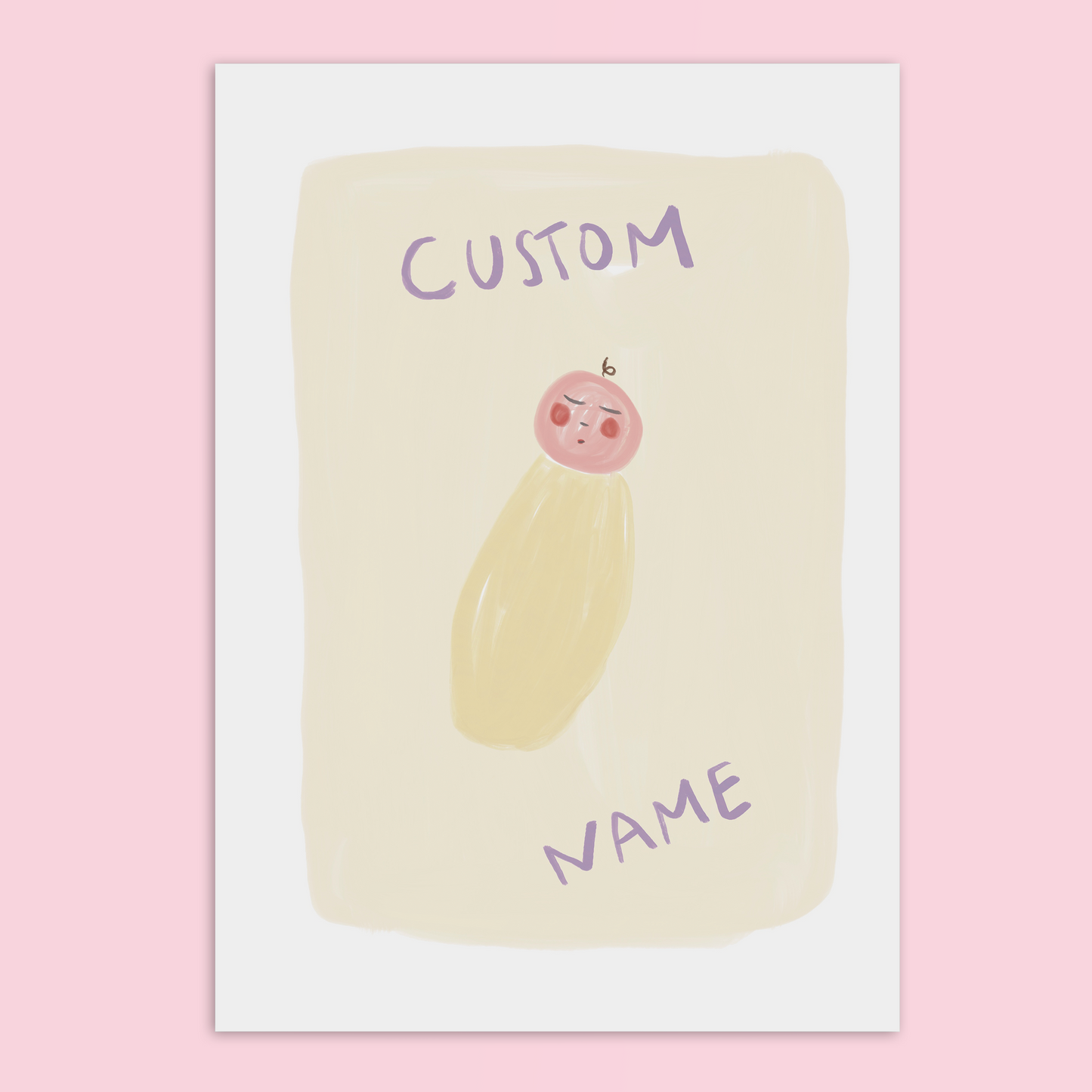New Baby Personalised Portrait A4 Print