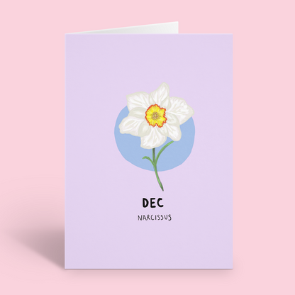 December Birth Flower Birthday Card