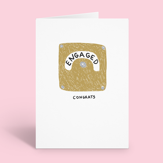 Engaged Toilet Sign Engagement Wedding Card