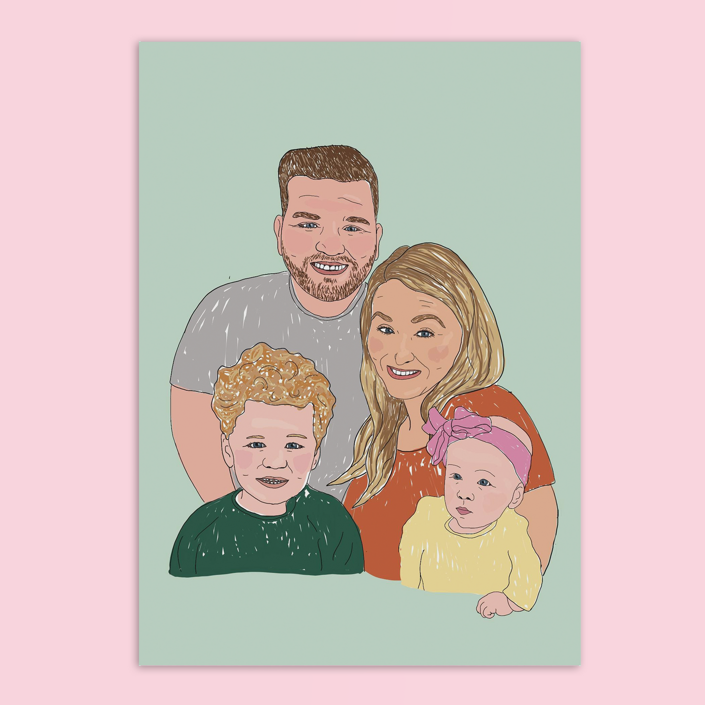 4 Person Portrait A4 Print