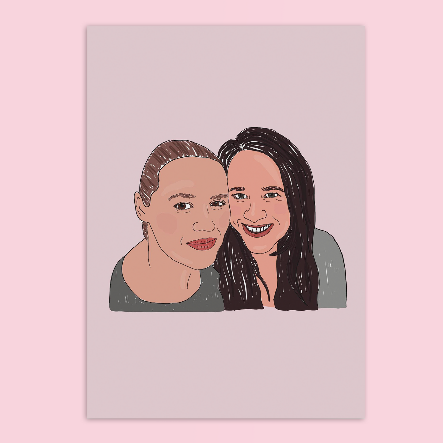 Custom Couple Portrait A4 Art Print