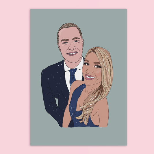 Custom Couple Portrait A4 Art Print