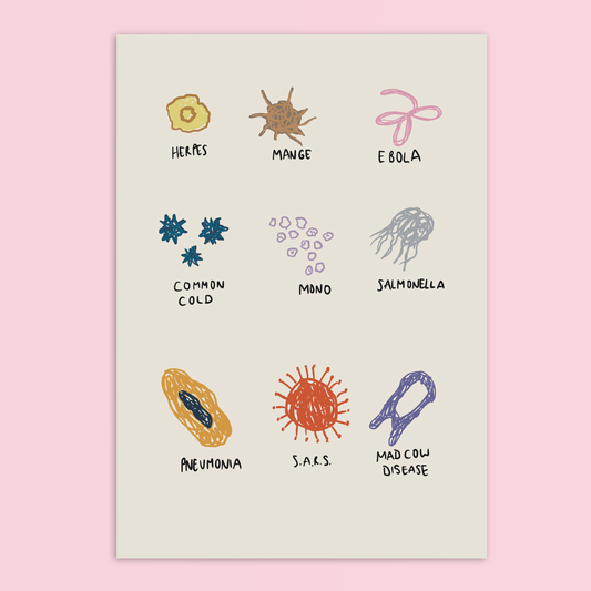 Virus Illustration A4 Art Print