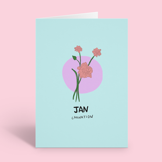 January Birth Flower Birthday Card