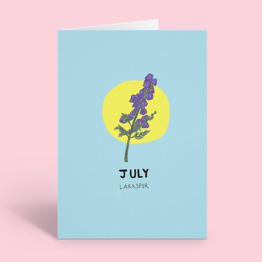 July Birth Flower Birthday Card