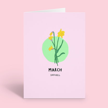 March Birth Flower Birthday Card