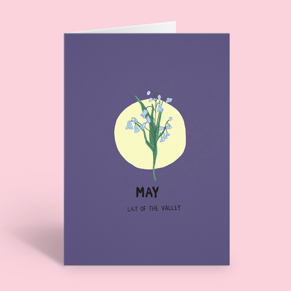 May Birthday Birth Flower Card
