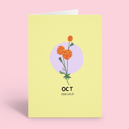October Birth Flower Birthday Card