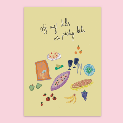 Off My Tits On Picky Bits A4 Art Print