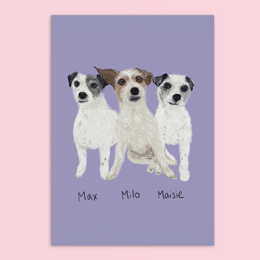 3 Pet Portrait A4 Print