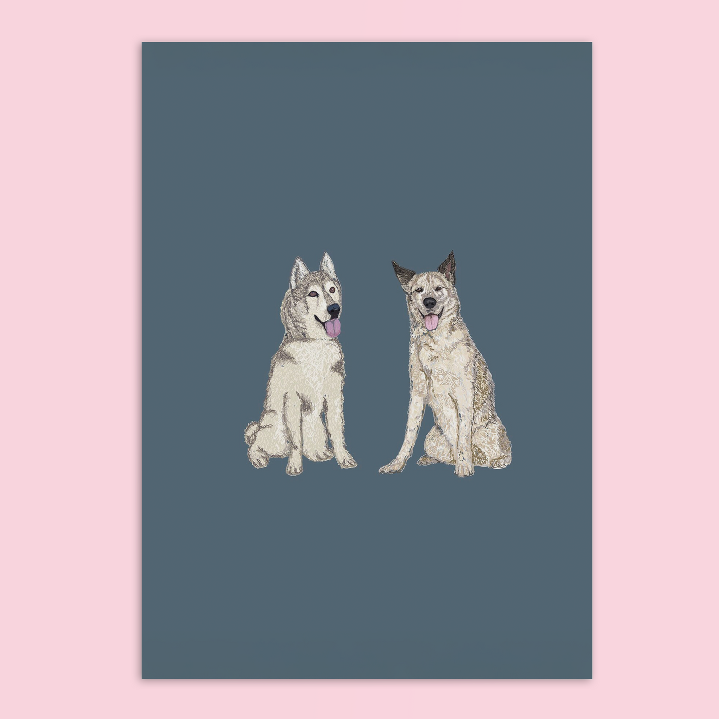 2 Pet Custom Portrait A4 Print