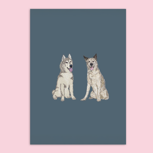 2 Pet Custom Portrait A4 Print
