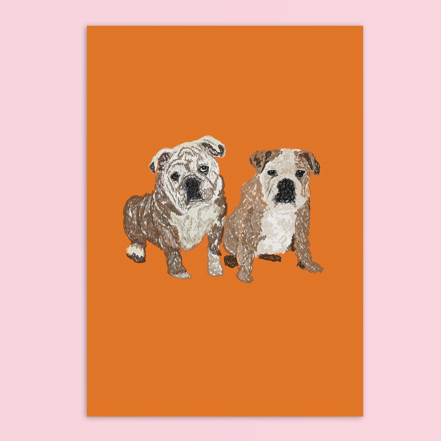 2 Pet Custom Portrait A4 Print