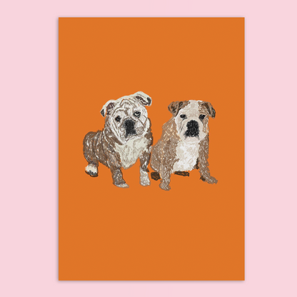 2 Pet Custom Portrait A4 Print
