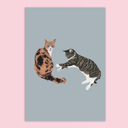 2 Pet Custom Portrait A4 Print