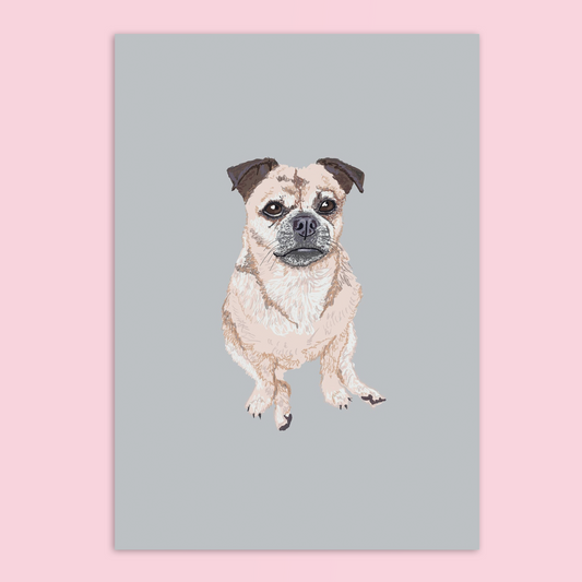 1 Pet Custom Portrait A4 Art Print