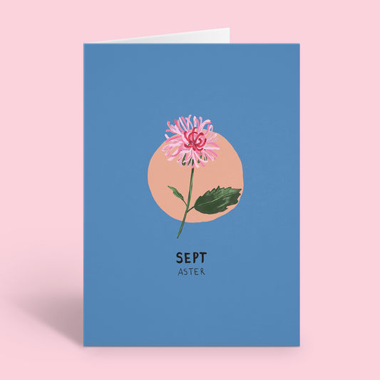 September Birth Flower Birthday Card