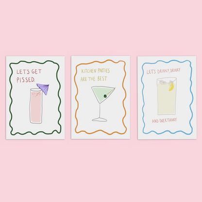 The Drink Set Of 3 A4 Art Prints