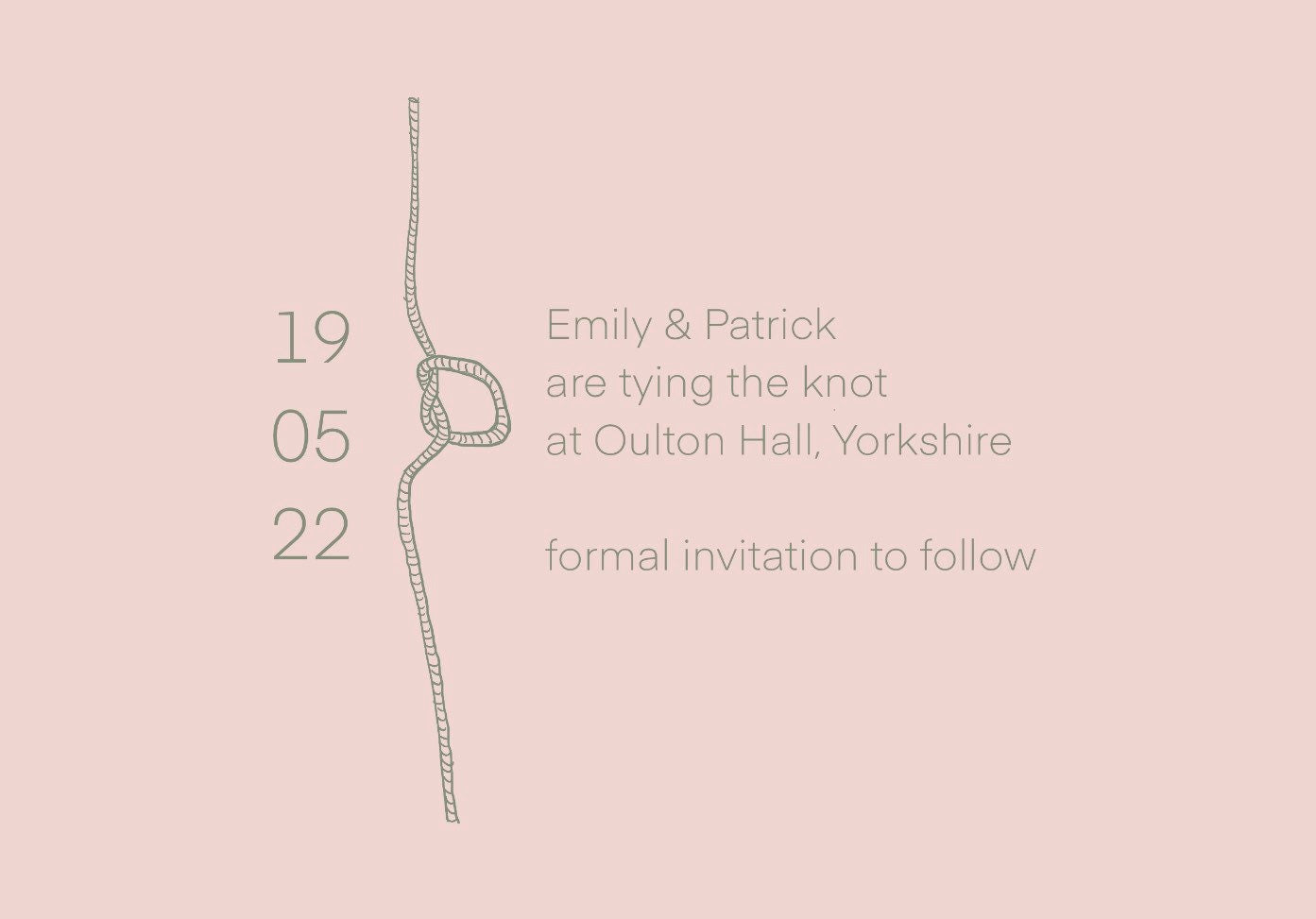 10 x Tying the Knot save the date wedding card
