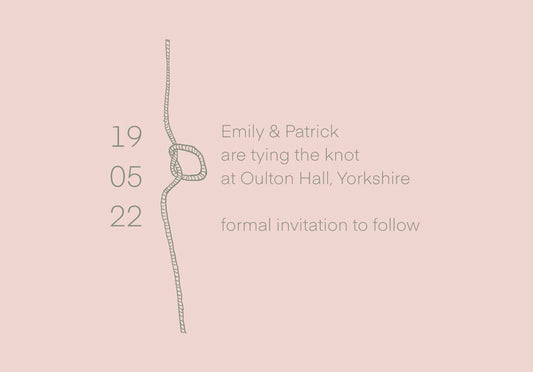 10 x Tying the Knot save the date wedding card